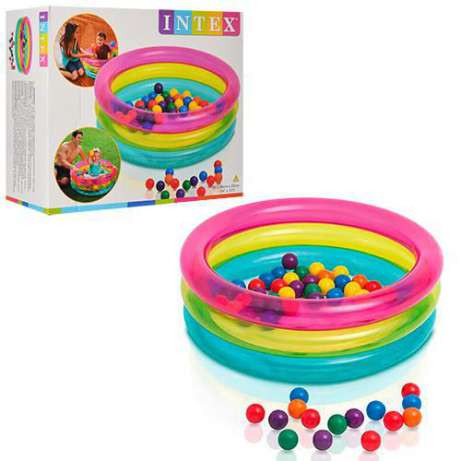 Надувной бассейн для детей с шариками классический 86 х 25 см. 1-3 года  
